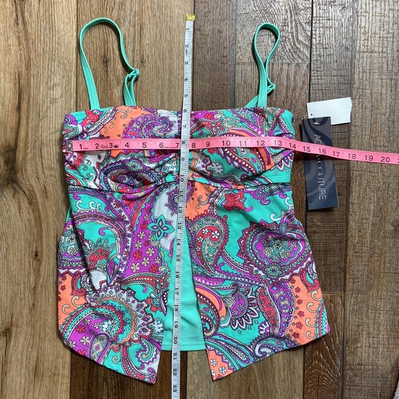 Aqua Couture Tankini Swim Top New Size Medium - Picture 12 of 13